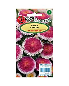 ЛГ АСТРА ЛИЛИПУТ ХИНОМАРУ Callistephus chinensis LilliputHi-no-Maru red with white